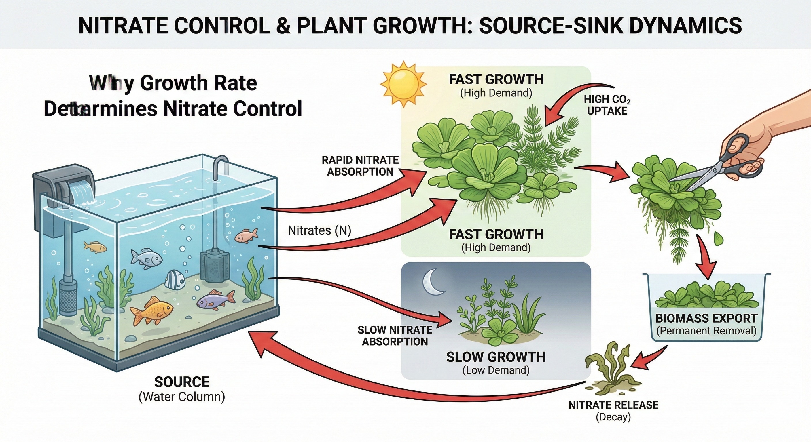 Fast-growing aquarium plants used for nitrate control