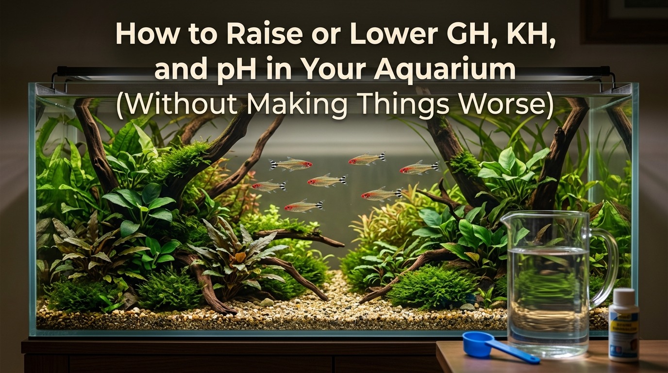 Planted aquarium with prepared change water and mineral supplements