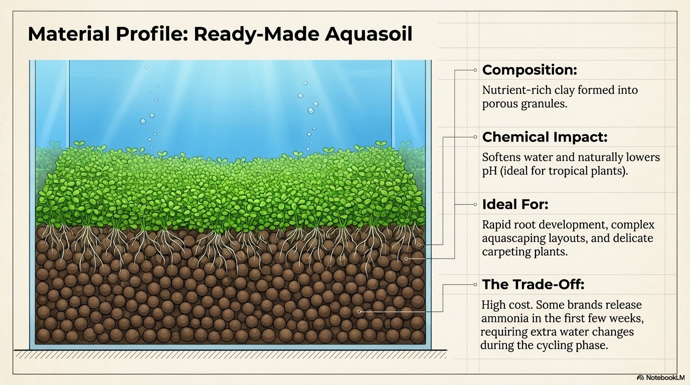 Granular aquasoil used for planted aquariums