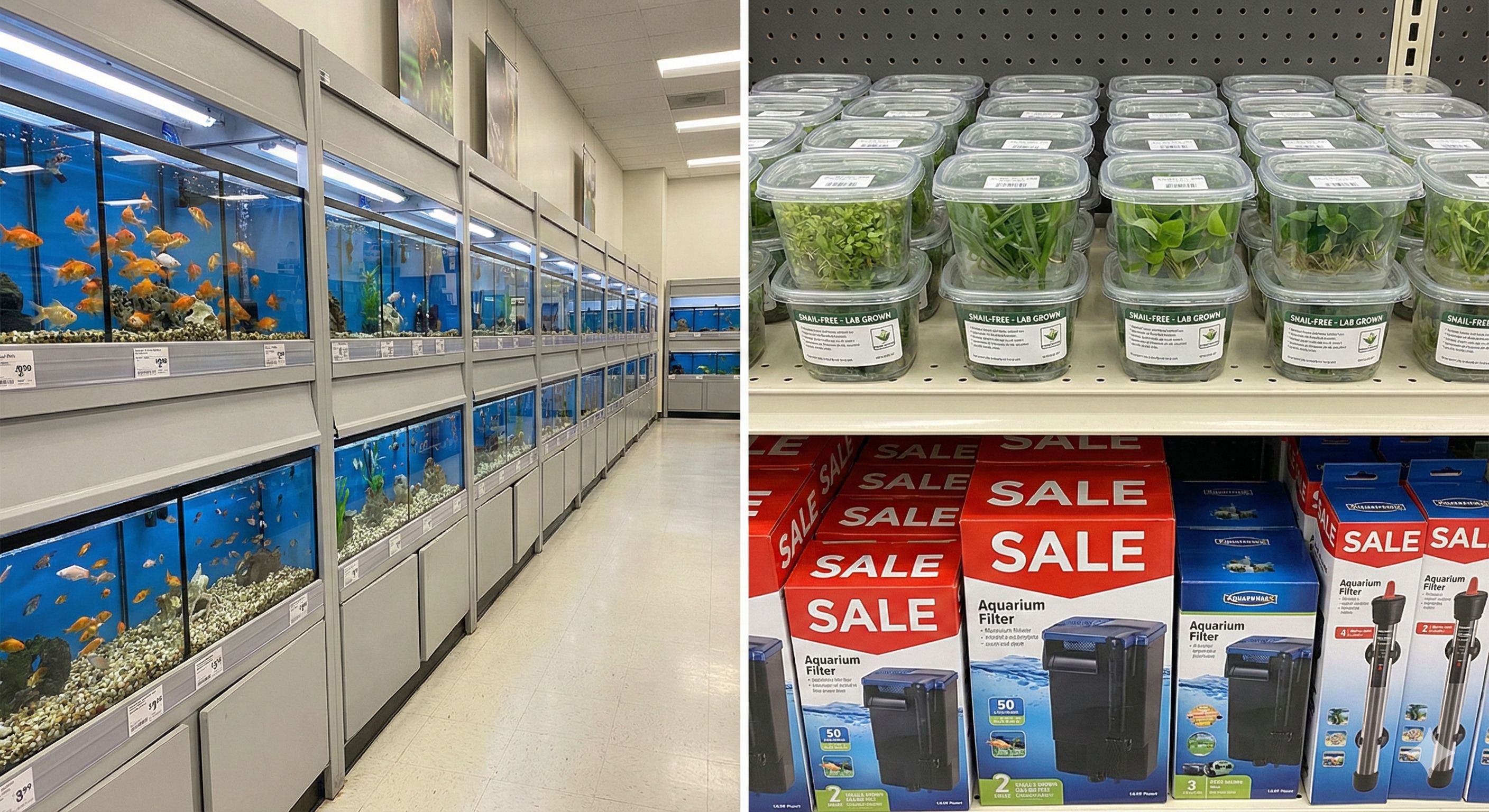 Big box store aquarium livestock and equipment sourcing contrast