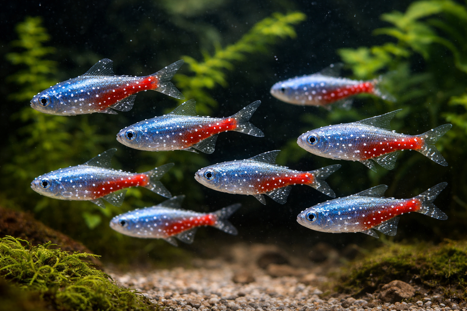 Freshwater community fish showing white spot symptoms of Ich disease