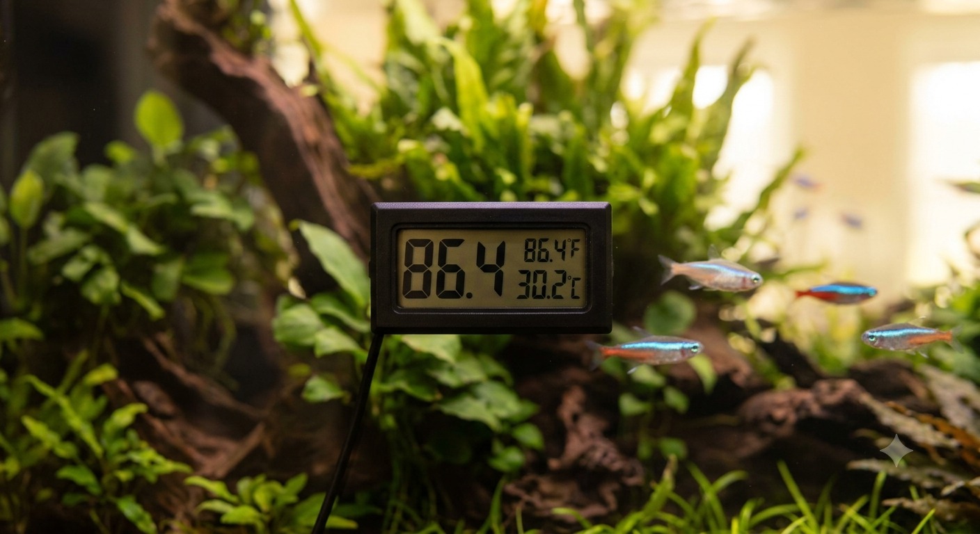 Aquarium thermometer and temperature monitoring during a heat wave