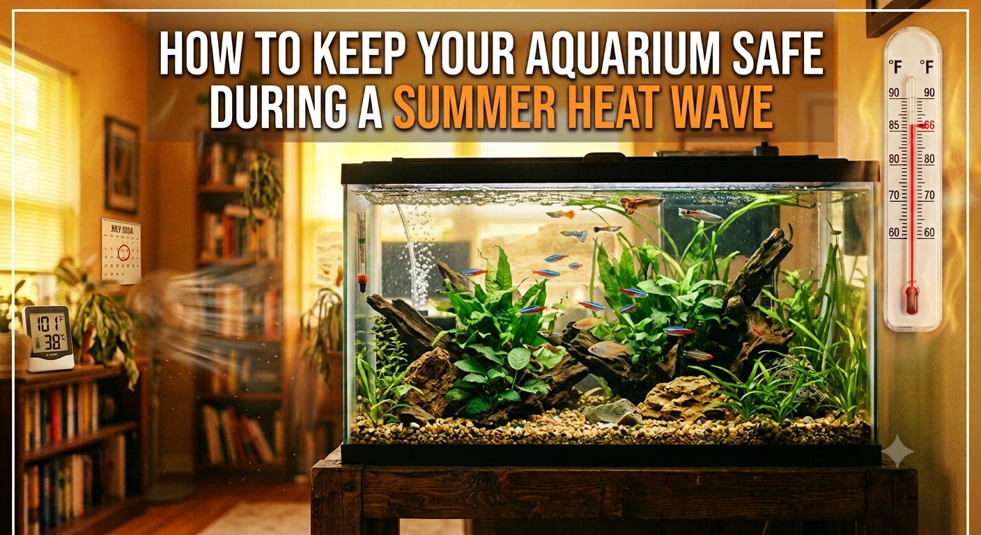 Aquarium being kept cool and monitored during a summer heat wave