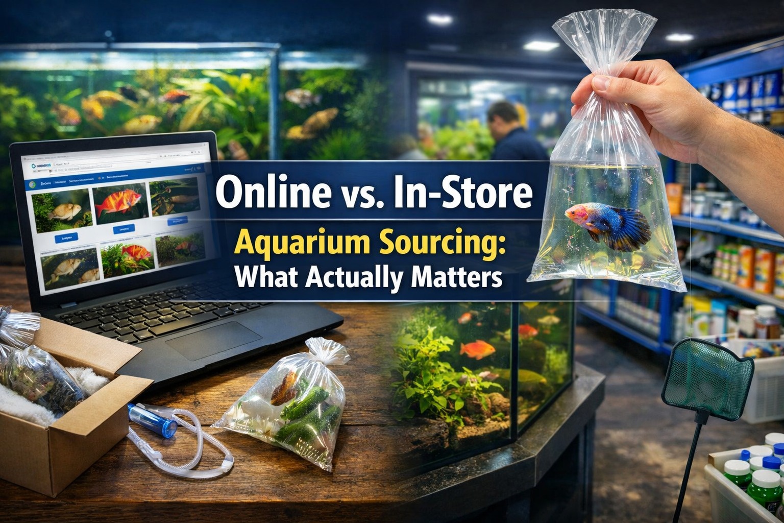 Aquarium livestock sourcing comparison with online and in-store options