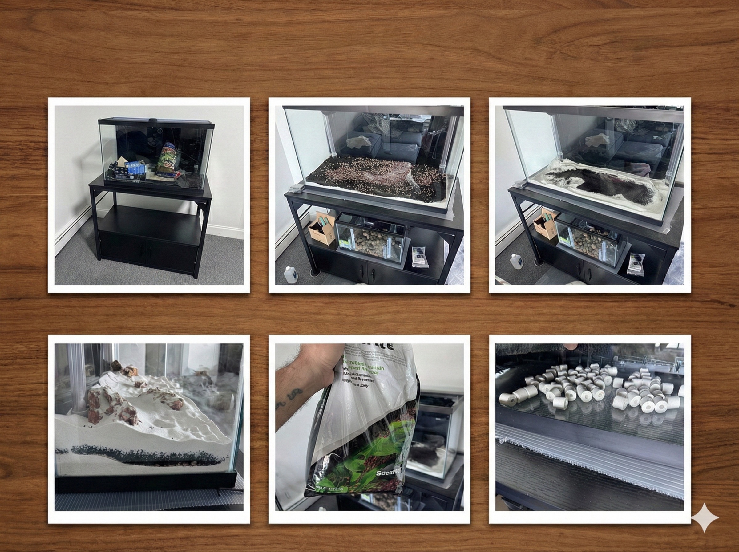 Planted aquarium build process overview