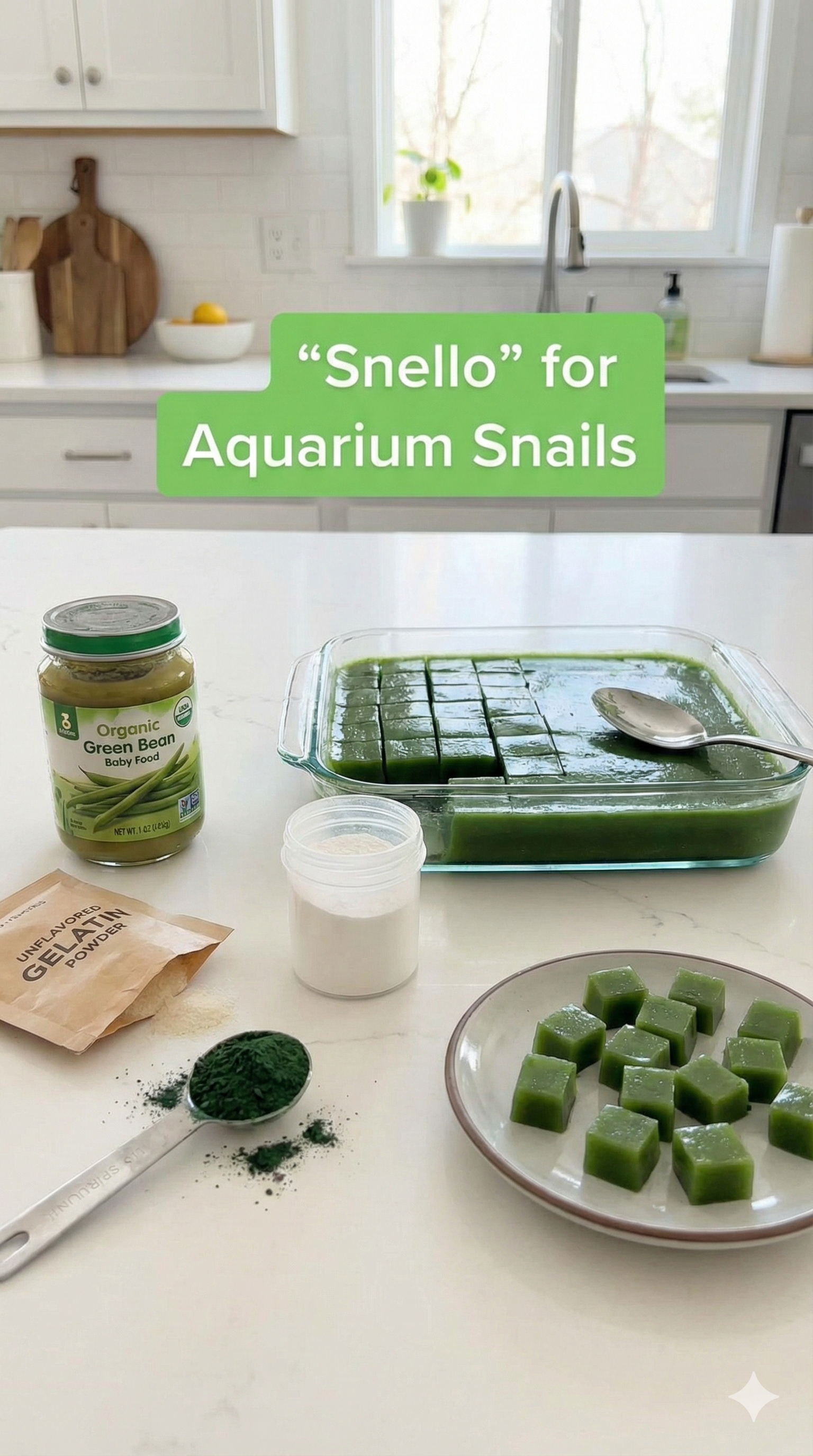 Homemade snello recipe using calcium-rich ingredients for aquarium snails