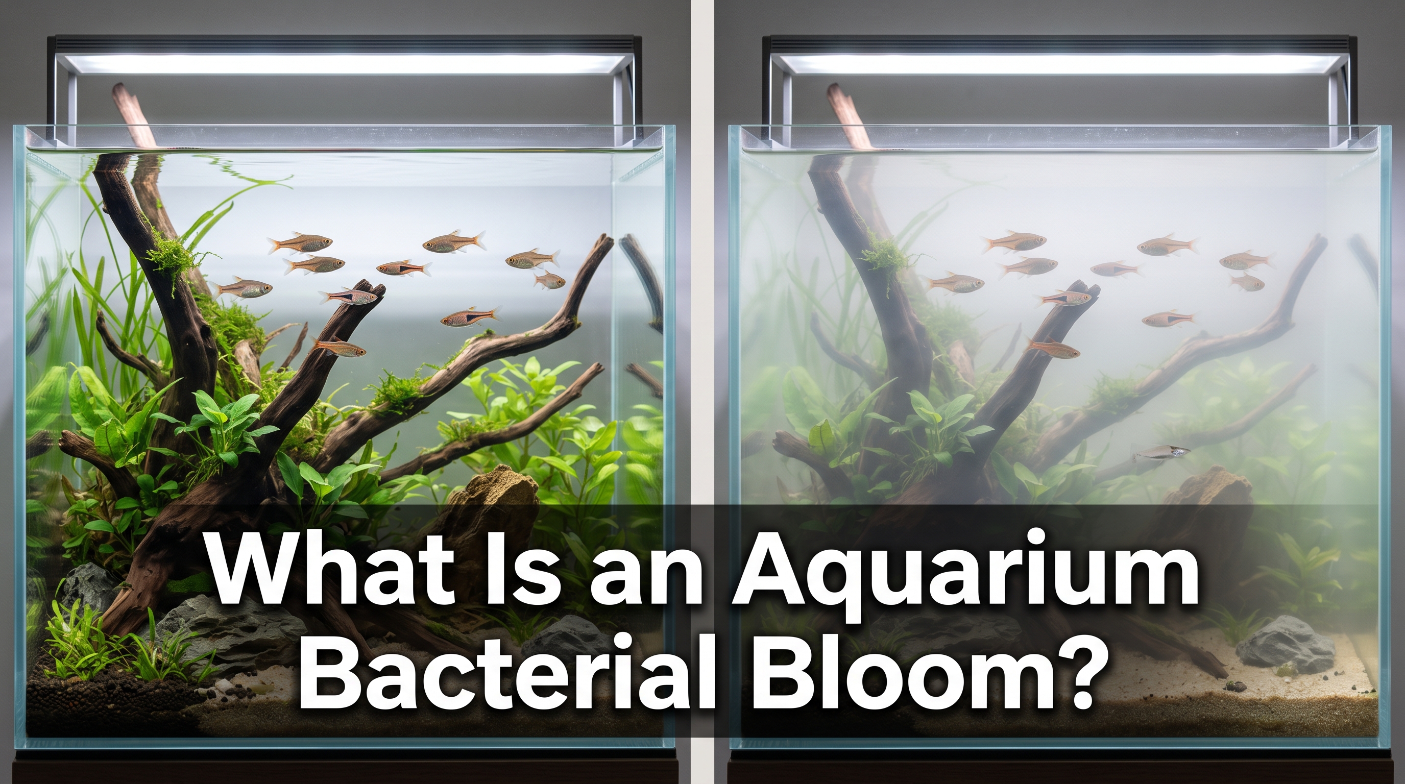 Cloudy aquarium water caused by a bacterial bloom
