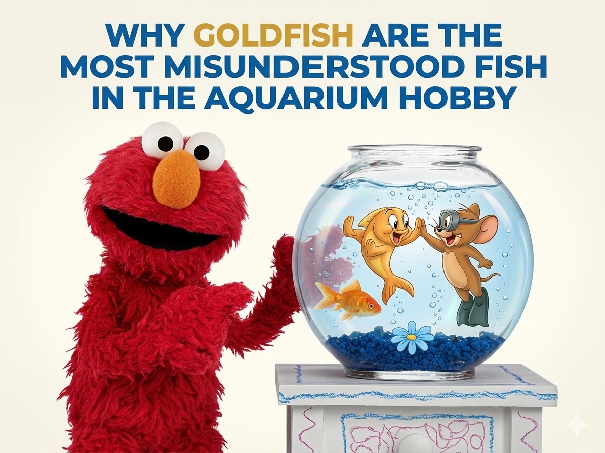 Goldfish in a properly sized filtered aquarium