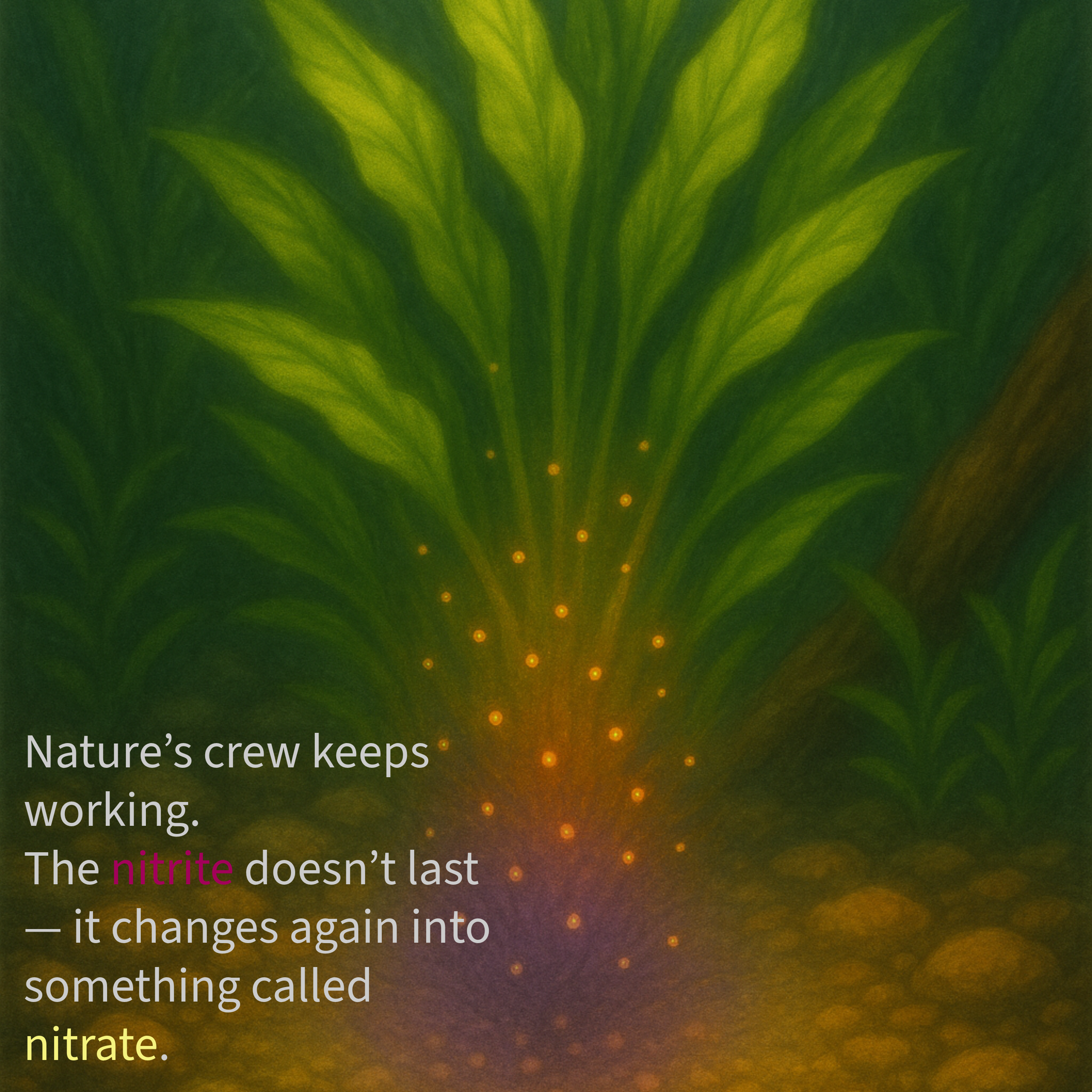 Nitrite changing into nitrate in a planted aquarium